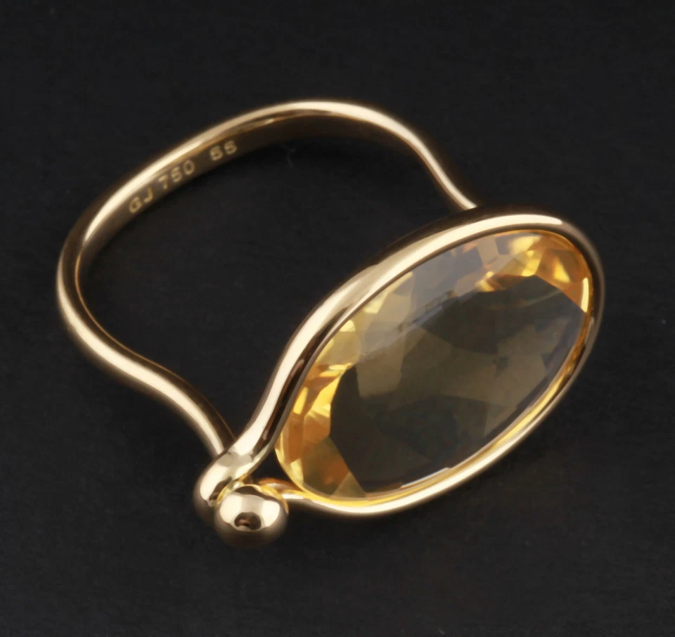 Anillo de oro Georg Jensen con citrino # 1506, 18 quilates. Sabana. V. Torun. ¡NUEVO! Foto 2 de 4