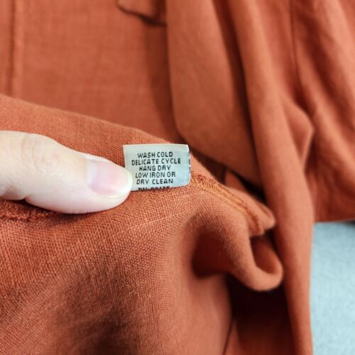 Bryn Walker Jacket Womens XXL Red Linen Open Lagenlook Boho Autumn Fall Rust - Picture 13 of 15