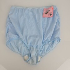 Vintage NOS Berkliff Blue 100 Nylon Sissy Granny Brief Panties sz L 7