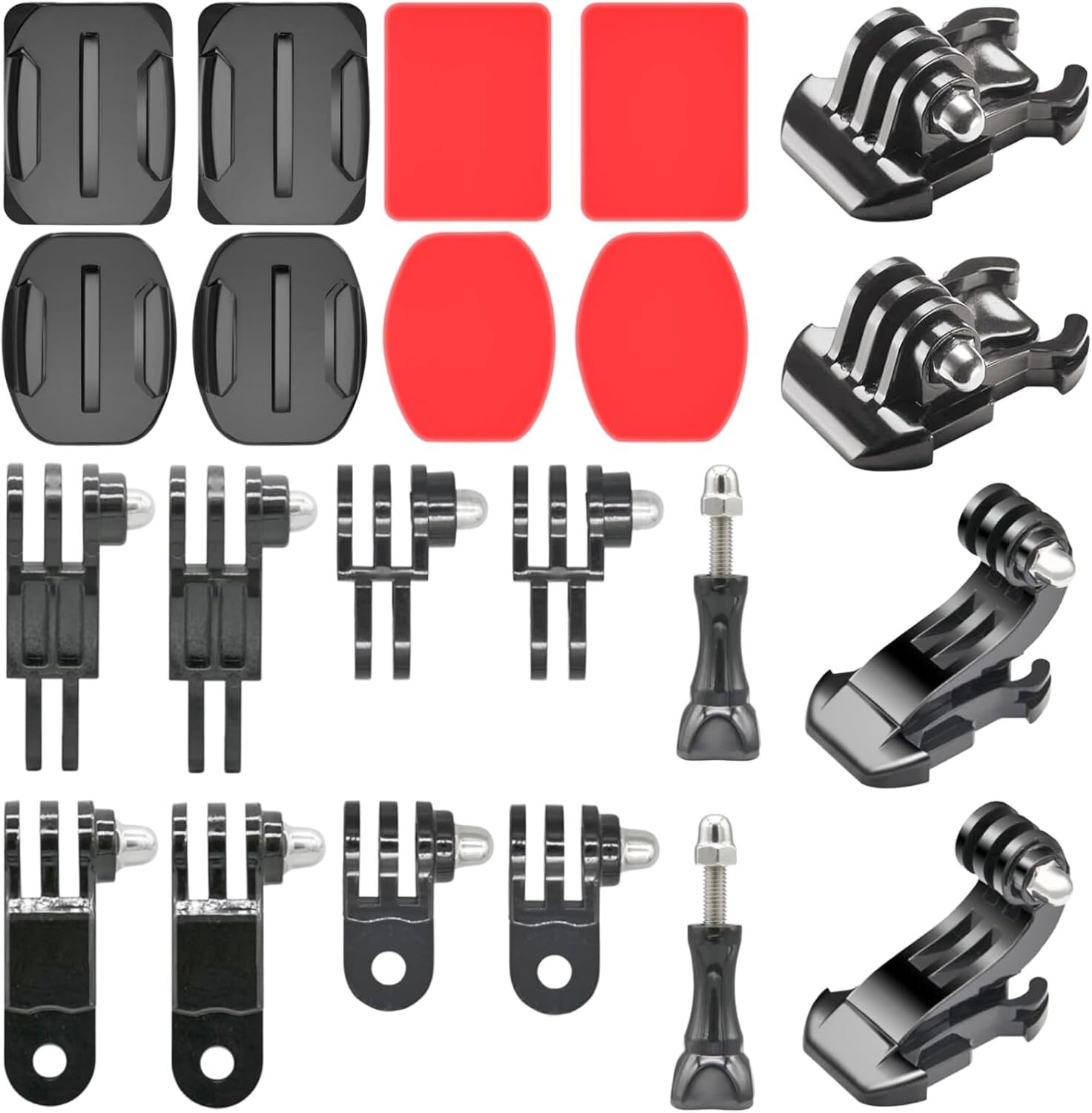 Universal Action Camera Accessory Mount Kit, Curved & Flat Adhesive Black-image