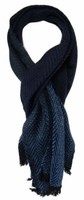 Tigertie Schal In Blau Schwarz Gemustert Mit Kleinen Fransen - Gr. 180 X 35 Cm
