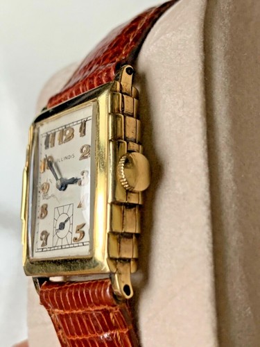 RARE - Vintage 1930’s Illinois 14K Yellow Gold Wristwatch with 21 Jewels - Picture 3 of 11