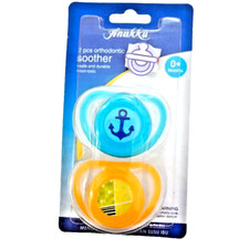 2pcs Baby Soother Bloom Silicone Orthodontic Pacifier Anakku with Cover 0 mths