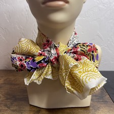 Vintage Scarf Floral Print 43 X 15 Light Fashion Flowers Clouds