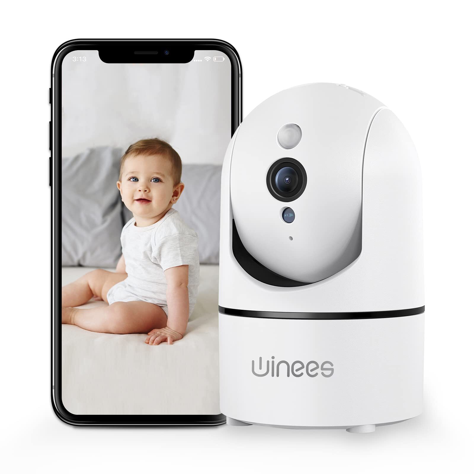 Baby Monitor, 1080P Indoor with Night Vision, Surveillance Home Dog Pet Monit...-image