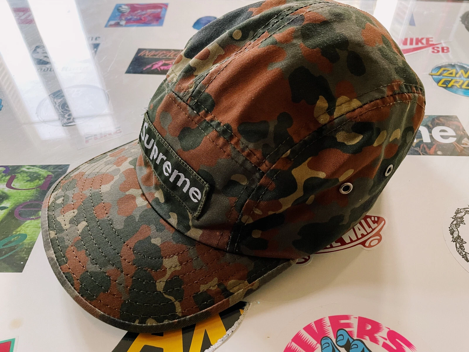Vintage Supreme 2001 Painted Camo Camp Cap