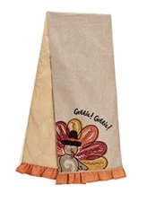 Burton and Burton Gobble Gobble Turkey Linen Table Runner, 70" Long