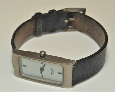Boccia Titanium Ladies watch 34x14mm case original leather band runs new battery