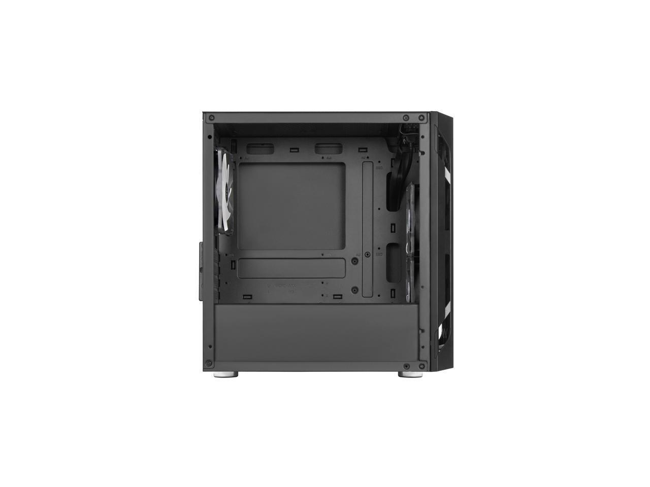 закаленное стекло silverstone fah1mb-pro 3 вентилятора argb диаметром 120 мм черный mid-tower micro