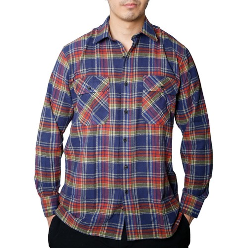 Mens Plaid Flannel Long Sleeve Check Work Shirt Lumberjack Brushed Shirt M - 6XL - Picture 2 of 59