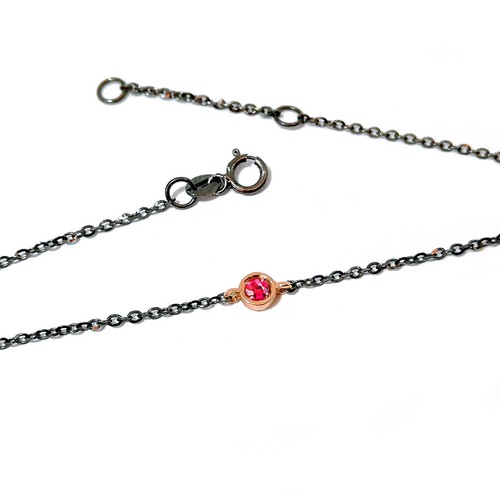 Bracciale Uomo Oro Nero 18kt 750 con RUBINO ROSSO Naturale realizzato su misura - Foto 4 di 7