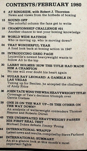 1980 February International Boxing Magazine Holmes Shavers Hearns Duran Tate - 画像8/8