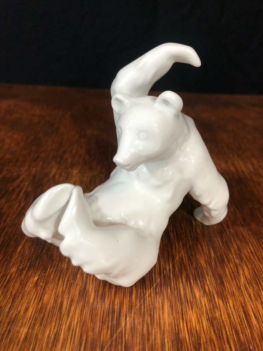 Vintage German KPM Berlin White Porcelain Bear Figurine | eBay