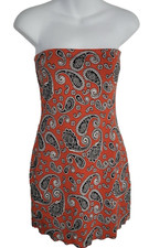 Urban Outfitters Dress Orange Paisley Short Mini Size M