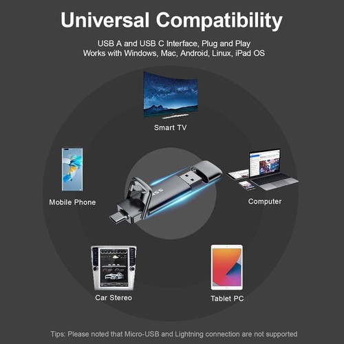 SSK Pro USB Drive USB C Stick up to 1000MB/s Dual Drive Type-C + USB A 3.2 Gen - Picture 34 of 35