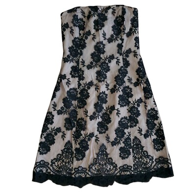 Shoshanna Black Beige Dress Womens 2 Cocktail Party Strapless Lace Evening Midi | eBay Shoshanna Black Beige Dress Womens 2 Cocktail Party Strapless Lace Evening Midi | eBay