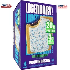 Legendary Foods Protein Pastry - Blueberry 4 Pack | Protein Snack