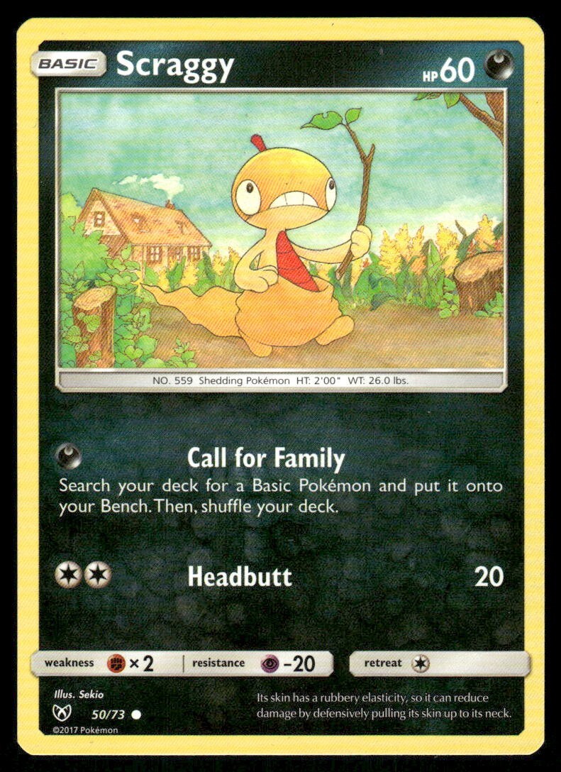 Scraggy 50/73 Shining Legends Pokemon TCG trading card