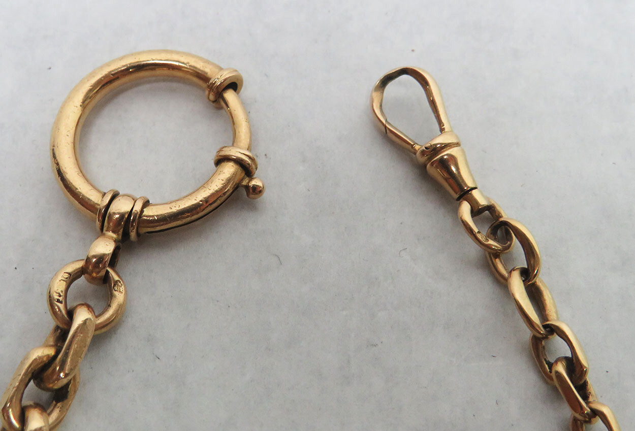 ANTIQUE 18K GOLD SWEDISH CRFTED 10" POCKET WATCH CHAIN eBay