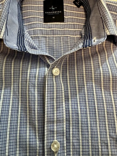 Taylorbyrd Collection Boys Size 12 Long Sleeve Button Up Blue Plaid 100% Cotton - Picture 3 of 11