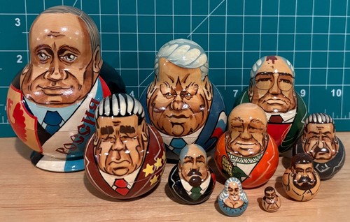 10 Piece Russian Matryoshka Nesting Dolls Political Leaders