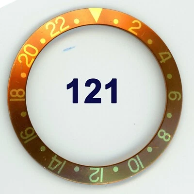 Medium font faded Bezel for Rolex GMT Master 1675/8 or 16758 (gold Tiger's eye) - Image 1 of 2