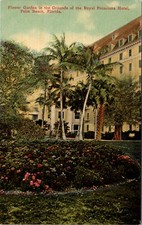 Flower Garden Royal Poinciana Hotel Palm Beach FLORIDA DIVIDED BACK POSTCARD D15