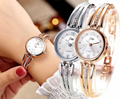 Damen Armbanduhr Elegant mit Kristallsteinen Klassisch Quarz Silber Damenuhr Uhr - 第 6/10 張圖片