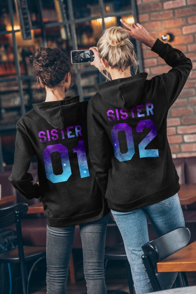 Couples Shop Beste Freundin Damen Sister Stars Hoodie Pullover BFF