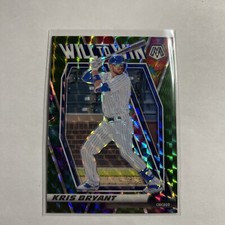 KRIS BRYANT 2021 PANINI MOSAIC WILL TO WIN CHICAGO CUBS #WTW3 GREEN PRIZM