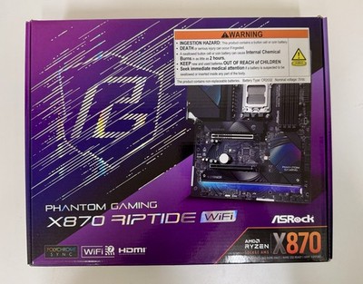 ASRock Phatom Gaming X870 RIPTIDE WIFI Socket ATX Motherboard AMD Ryzen AM5 New