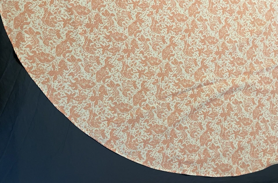Tablecloth Tommy Hilfiger burnt coral Koi Fish pattern Round 70” Summer - Image 3 of 4