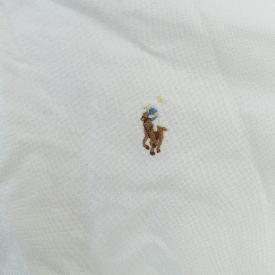 Camisa Ralph Lauren Niños 12 Blanca Abotonada Manga Larga Carne Pony Off White Foto 2 de 4