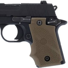 Hogue 38003 Sig Sauer P238 Rubber Grip w/Finger Grooves Flat Dark Earth