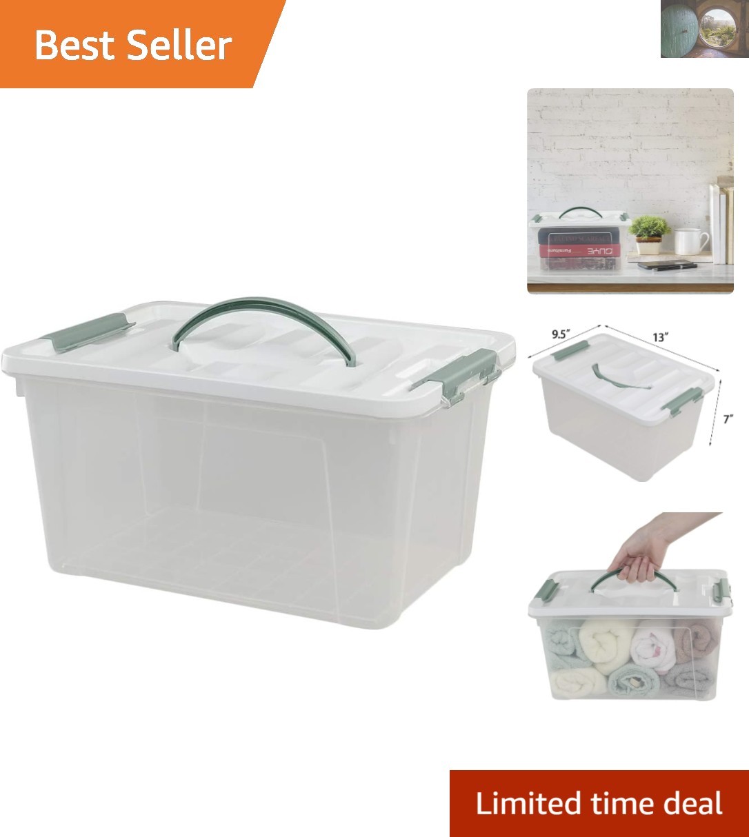 Durable 14 Quart Latching Storage Bin with Handles – Clear Organization Solution