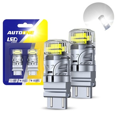 2PCS 3157 White LED DRL Turn Tail Signal Blinker Light Bulb SMD Silver-Body IP67