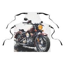 BikerThemed Apron Cooking Grilling, Perfect Motorcycle Enthusiasts Kitchen BBQ