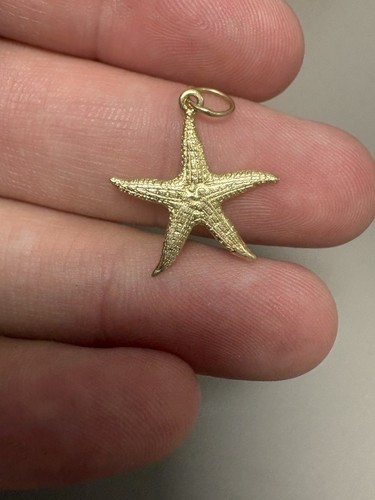 Little Star Fish Beach Gold 14k Solid Pendant