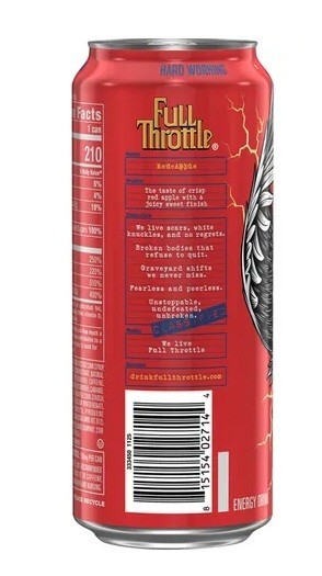 Full Throttle Red Apple Energy Drink 16ounce (Pack of 12)