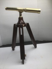 Brass Telescope Nautical Wooden Tripod Stand Maritime 1994Desk D cor/Bombay