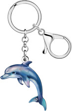 Acrylic Dolphin Keychain Blue Keychains Animal Lover Gifts for Women Kids Girls
