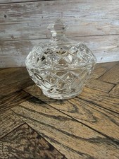Vintage Crystal Candy Dish With Lid