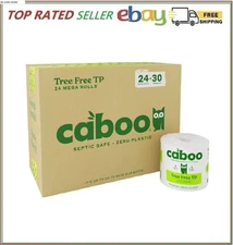 Caboo Bamboo Toilet Paper 24 Mega Rolls 2-Ply Septic Safe Tree Free 400 Sheets