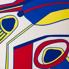 W. Hartmann Abstract Postwar Signed Screen Print 1967 Large Format