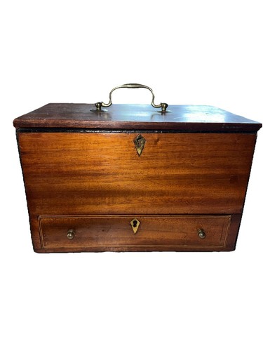 Georgian Antique Mahogany Miniature Chest ~ Keepsake ~ Jewelry Box