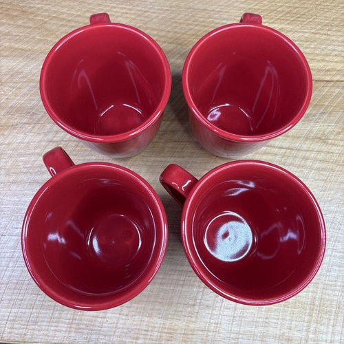 4 Oneida Culinaria Chili Red Coffee Mug Cups Stoneware Serving Kitchen Utensil - Picture 4 of 11