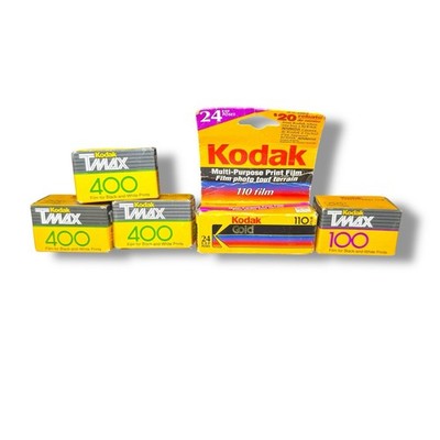 Vintage Kodak T-Max 400 & Kodak Gold 110 Film Lot (5 Rolls) EXP 1998 2001