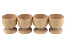 Image of Set of 4 Traditional Style Beechwood Egg Cups Wooden Kitchen Accessories(4523)