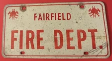 Fairfield Fire Department Booster License Plate Connecticut