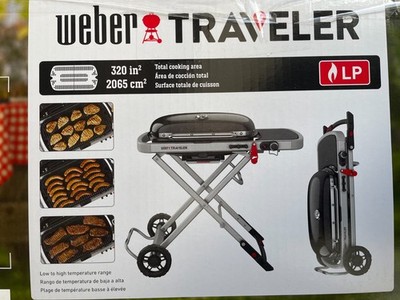 Weber Traveler 320-Sq in Gray Portable Gas Grill